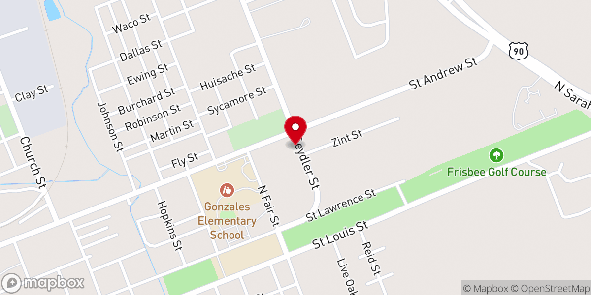 Map showing location of Eastside Baptist Church