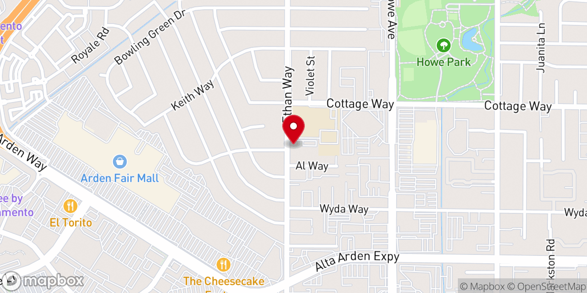 Map showing location of Hope Community Reformed Church
