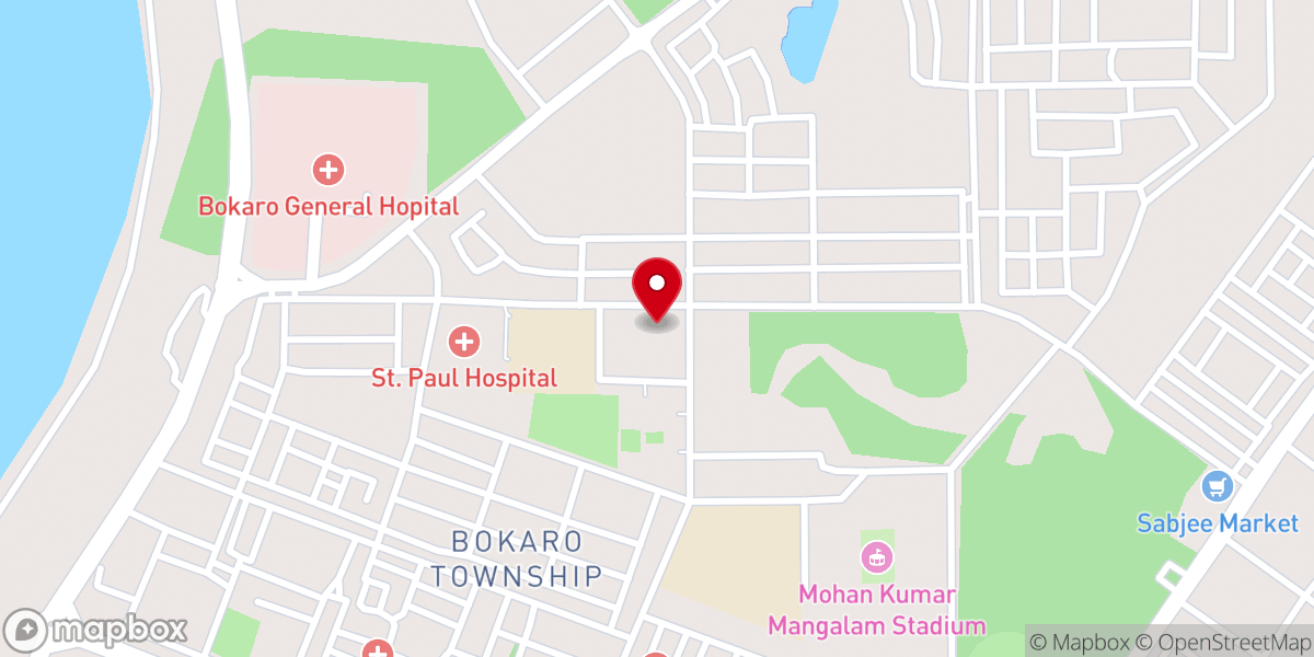Map showing location of IPC Church, Bokaro