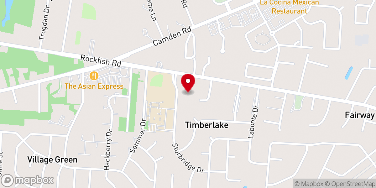 Map showing location of Timberlake Church of God