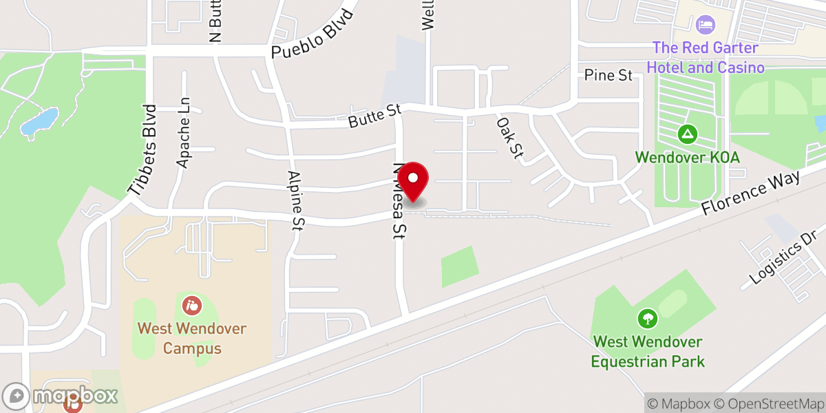 Map showing location of West Wendover Christian Center
