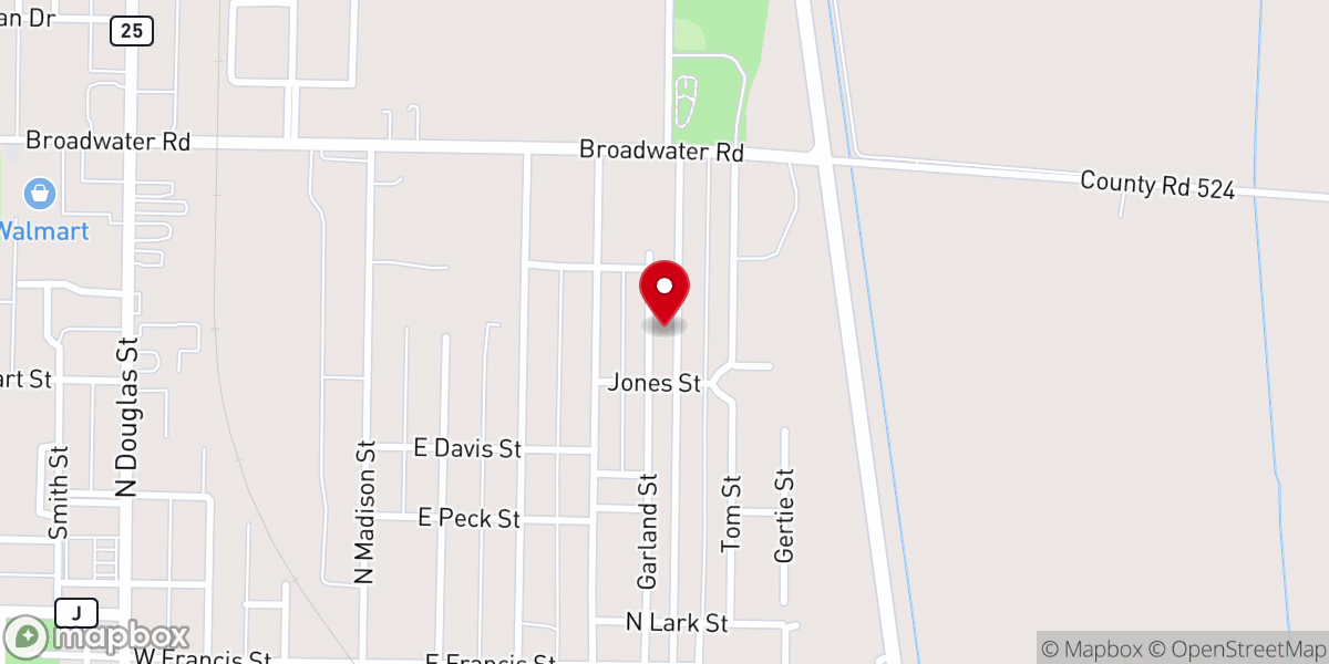 Map showing location of Zion Grove Missionary Baptist Church