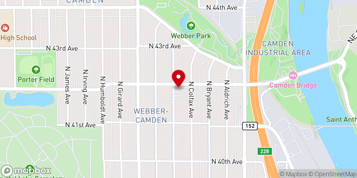 Map showing location of Salem Lutheran Church