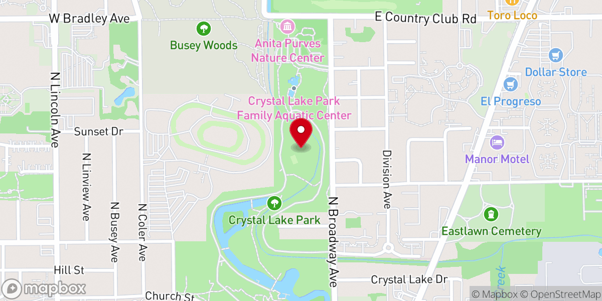 Map showing location of Crystal Lake Park