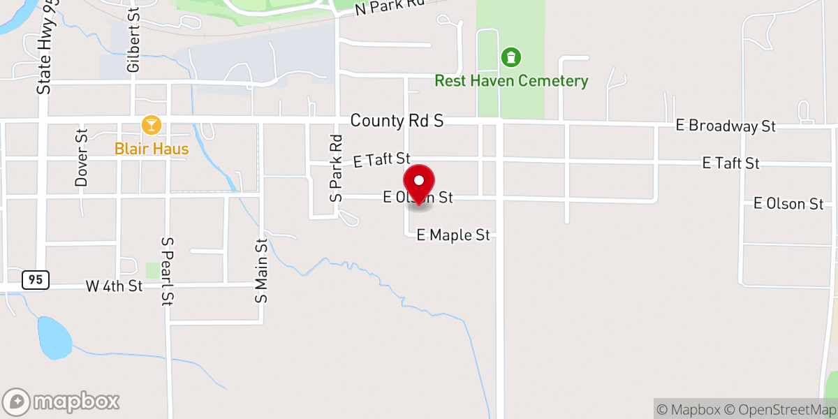 Map showing location of St. Ansgar Catholic Church