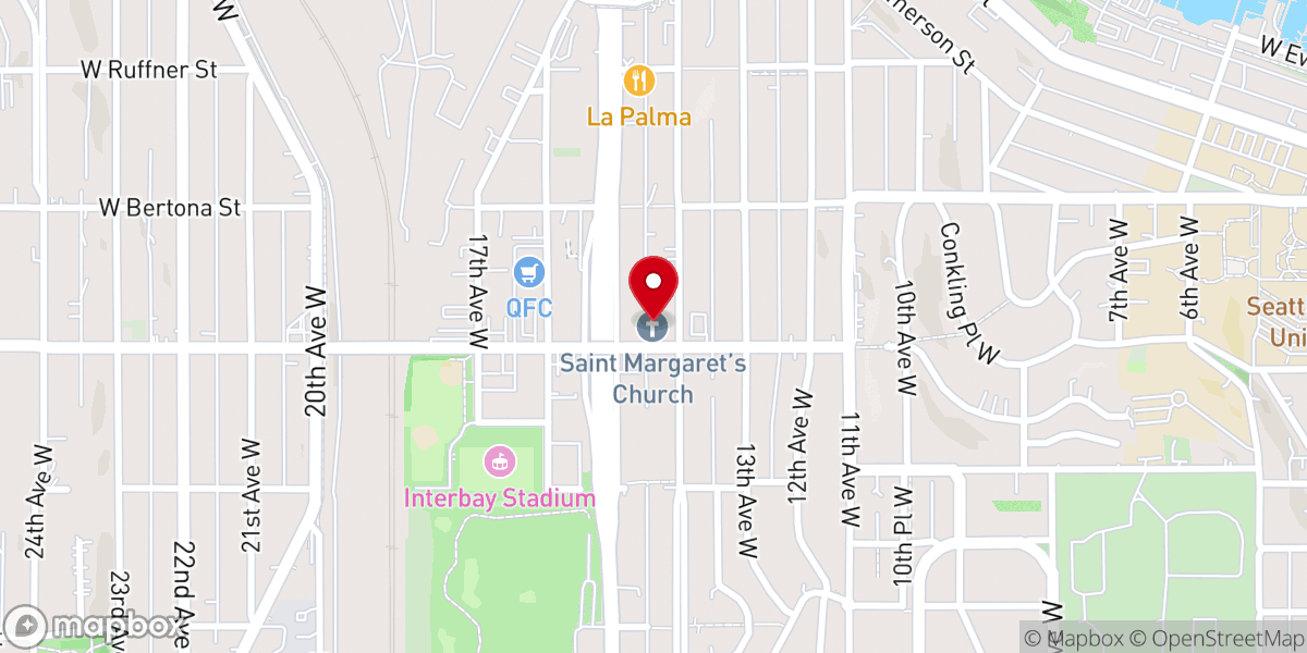 Map showing location of St. Margaret of Scotland Catholic Church