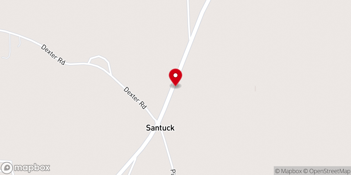 Map showing location of Santuck Baptist Church