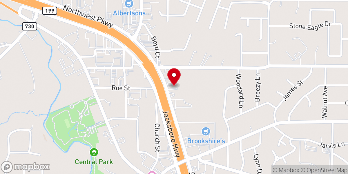 Map showing location of Azle Church of Christ