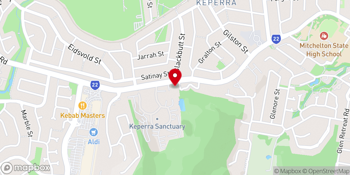 Map showing location of Keperra Baptist Church