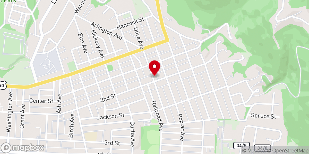 Map showing location of Temple Baptist Church