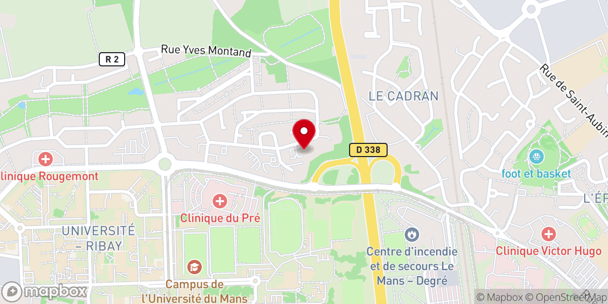 Map showing location of Église Protestante Évangélique Le Mans