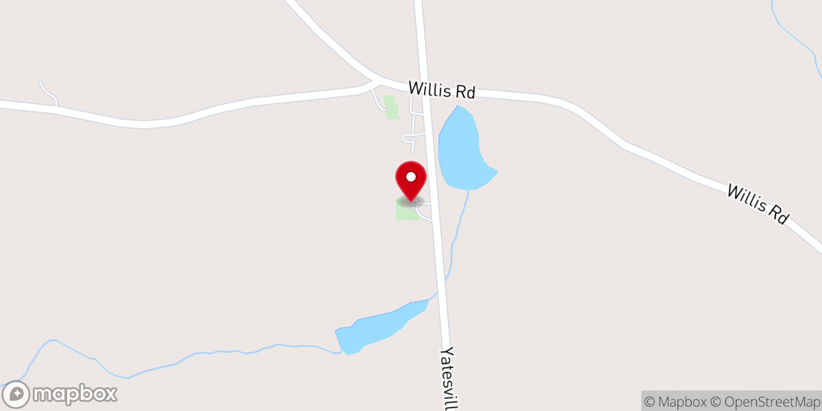 Map showing location of Antioch Baptist Church