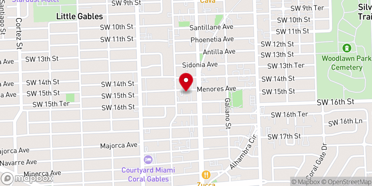 Map showing location of Central Christian Church (CCC Gables)