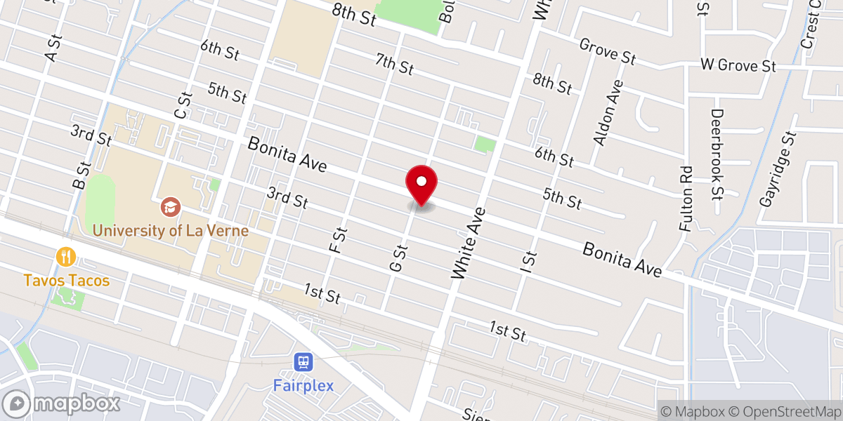 Map showing location of Bonita Avenue Church