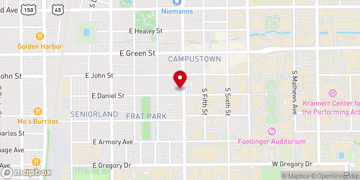 Map showing location of University Baptist Church