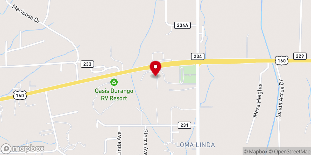 Map showing location of Florida Baptist Church