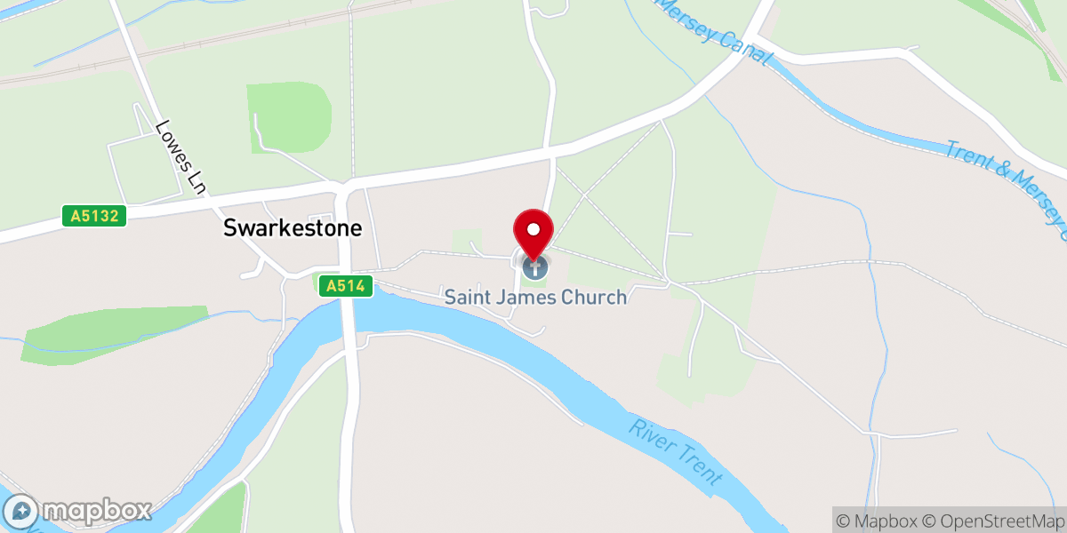 Map showing location of Saint James' Church