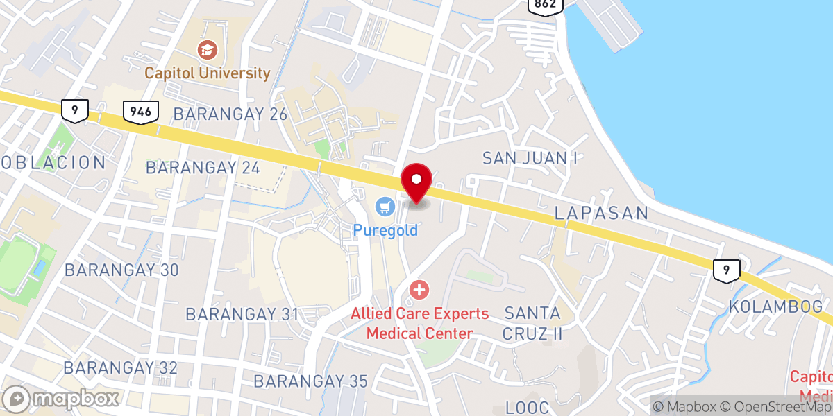 Map showing location of Lapasan Baptist Christian Academy