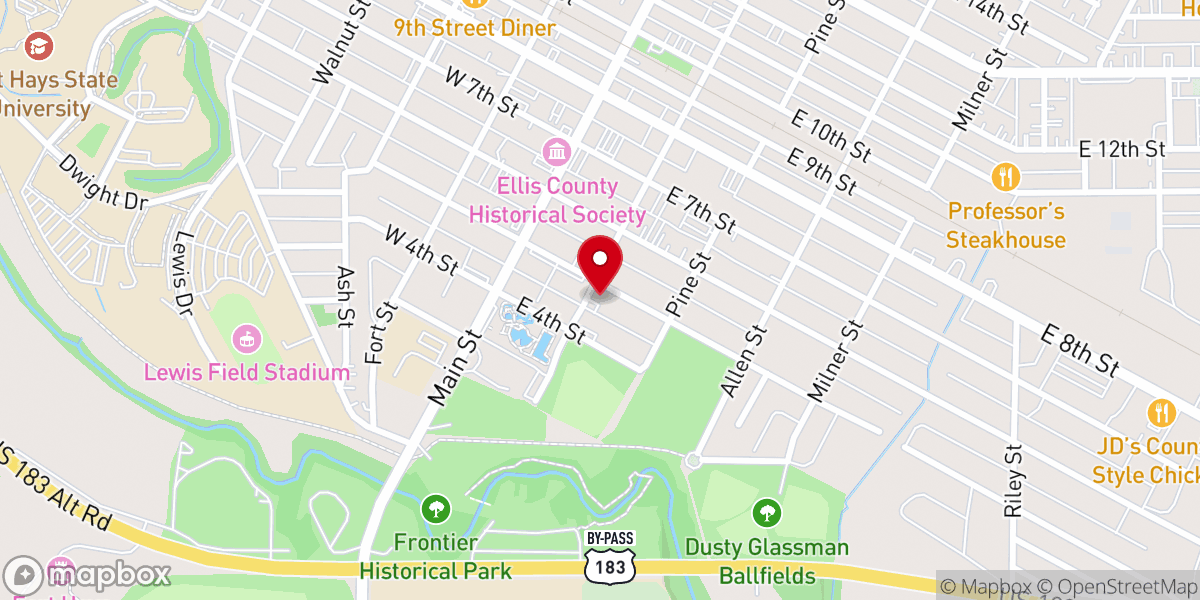 Map showing location of Narcotics Anonymous Info Line