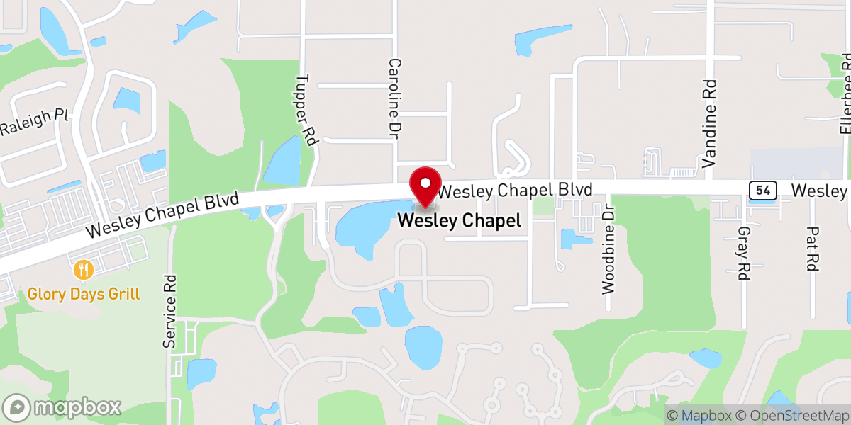 Map showing location of New Life Tabernacle @ Wesley Chapel