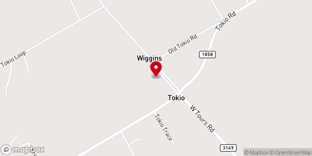 Map showing location of Tokio Church