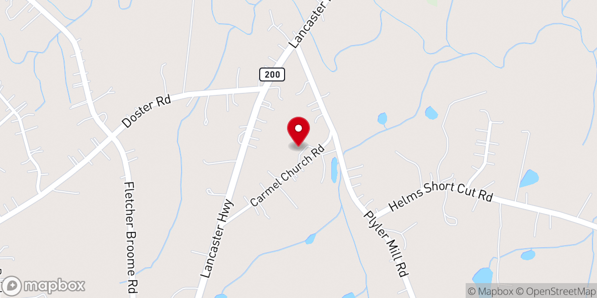 Map showing location of Mt. Carmel Church