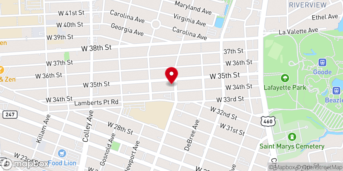 Map showing location of Park Place United Methodist Church