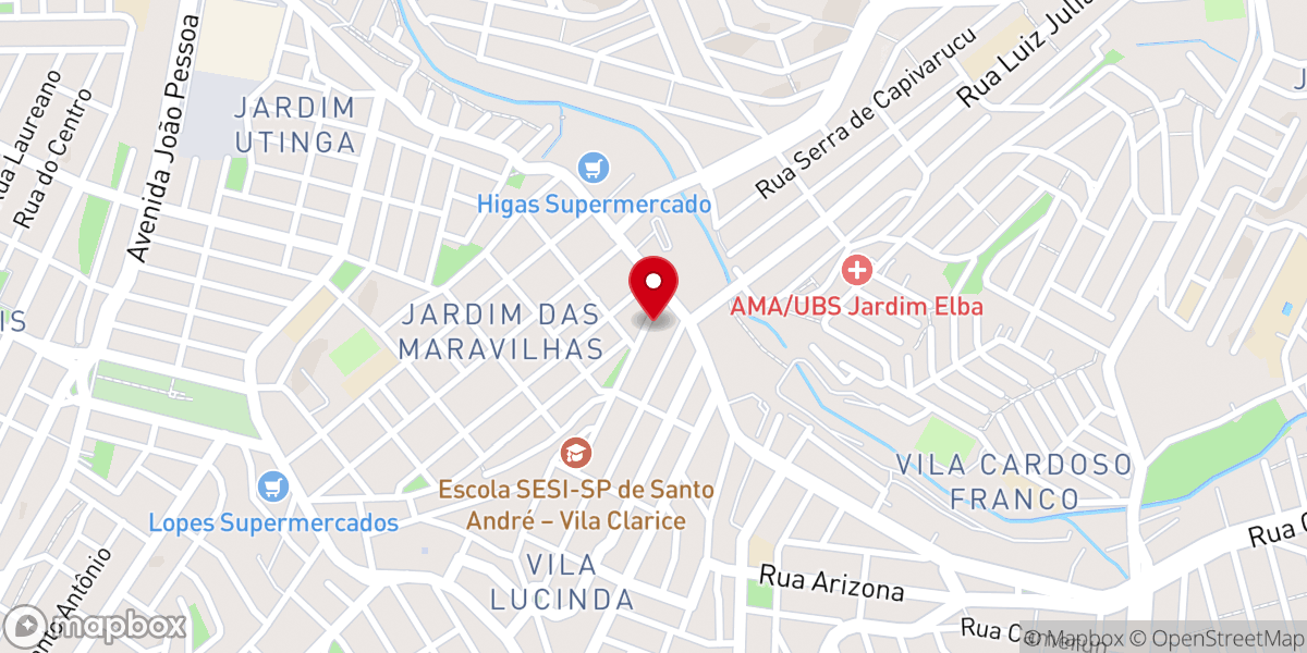 Map showing location of Igreja Batista Jerusalém