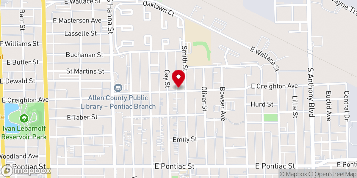 Map showing location of Mt Olive Baptist Church