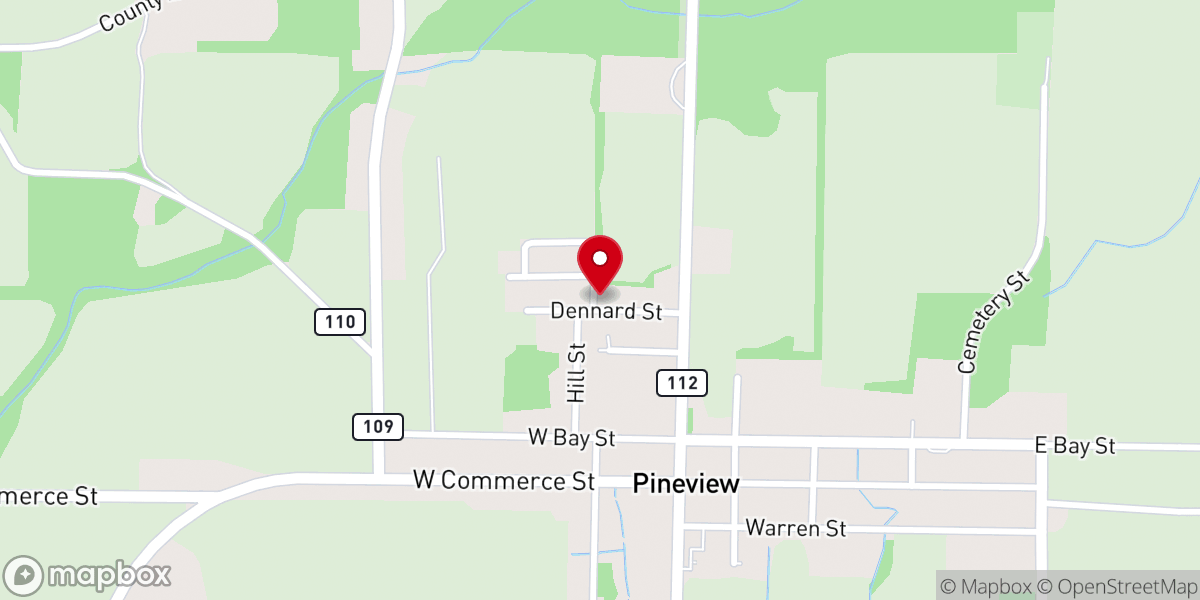 Map showing location of Mt Beulah Baptist Church