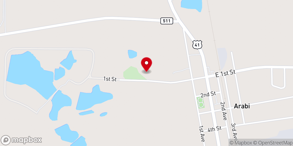 Map showing location of Little Rock Church