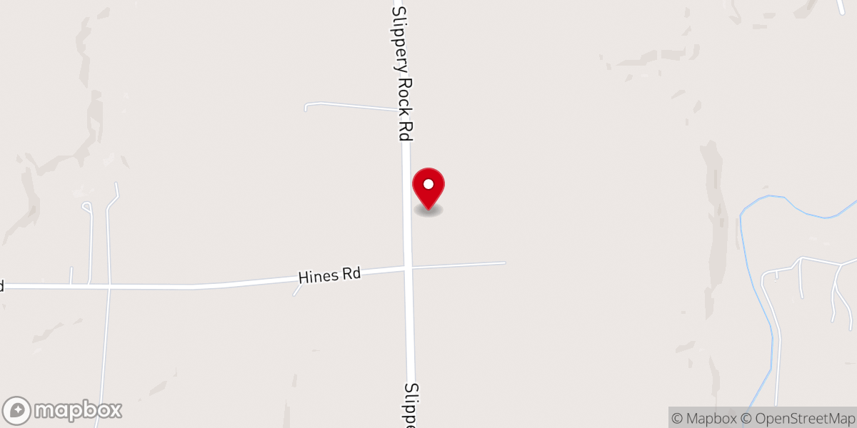 Map showing location of Slippery Rock Mennonite Church