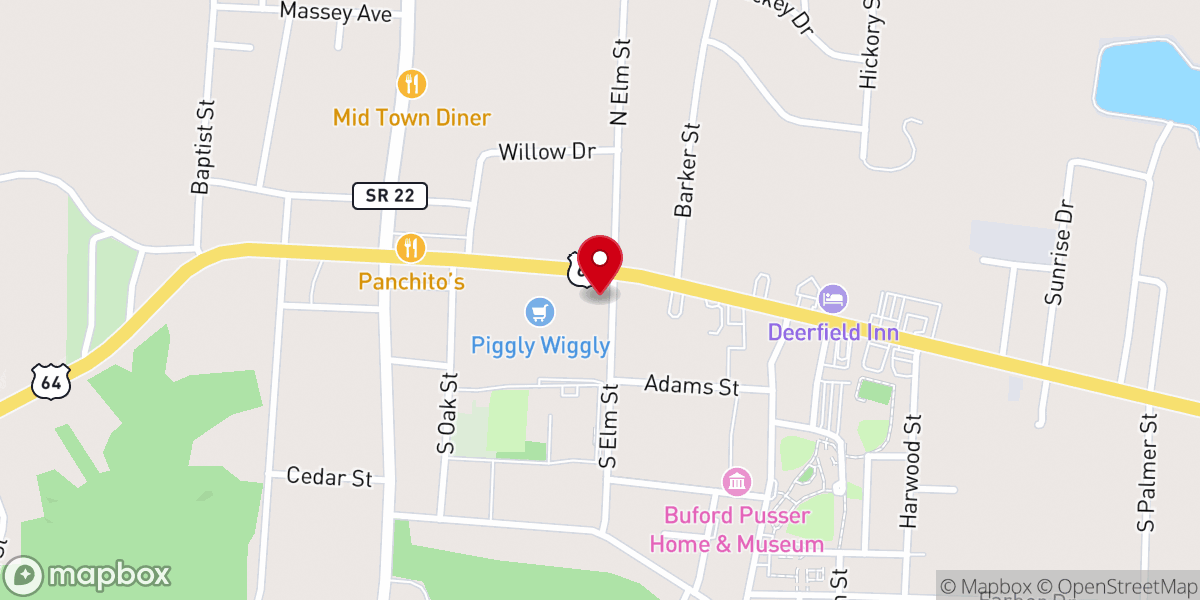 Map showing location of Adamsville church of Christ