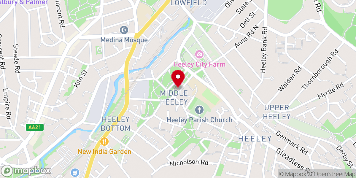 Map showing location of Sheffield Chinese Christian Church