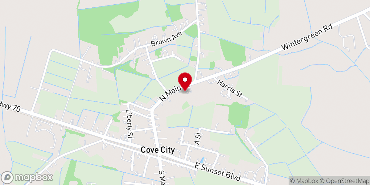 Map showing location of Bryant Chapel AME Zion Church