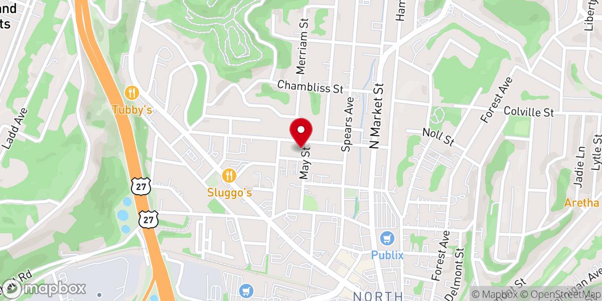 Map showing location of First Calvary Baptist Church