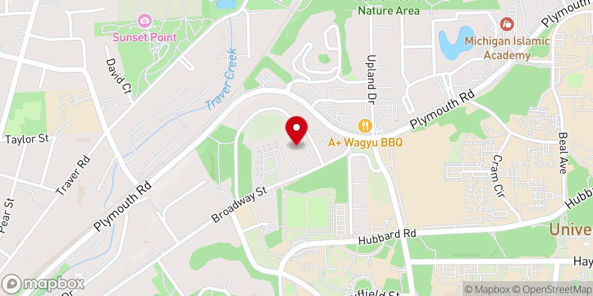 Map showing location of Ann Arbor Community Reformed Church