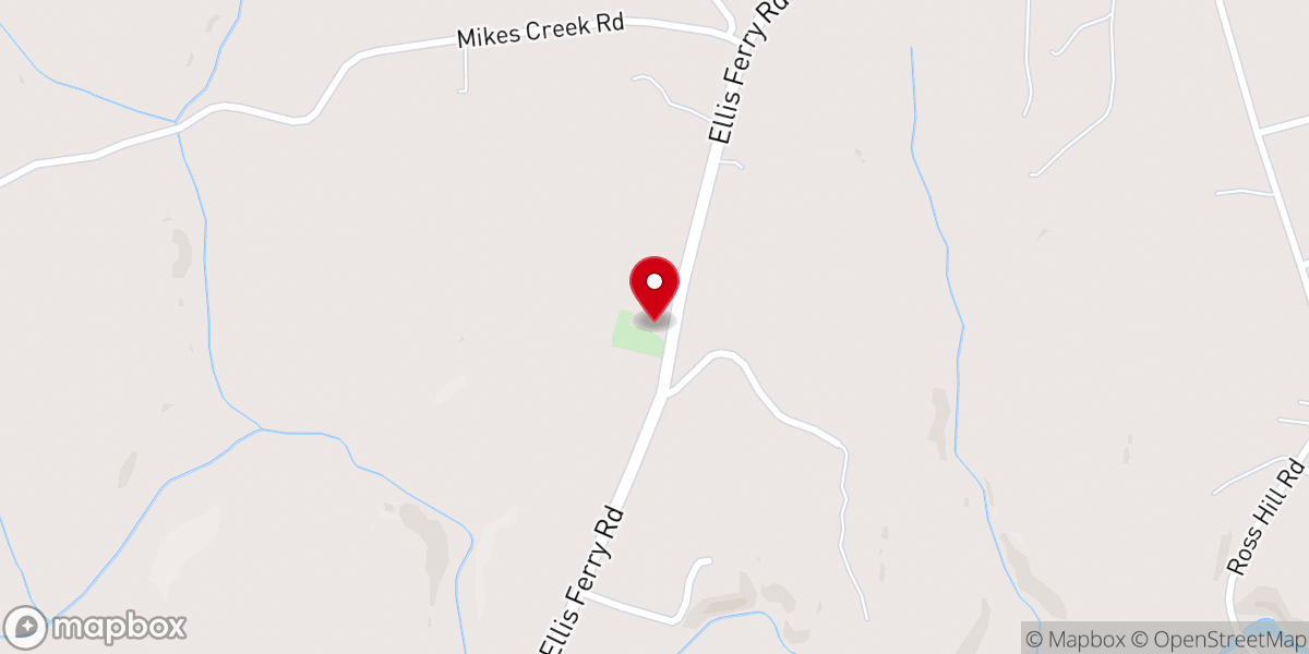 Map showing location of Mikes Creek Baptist Church