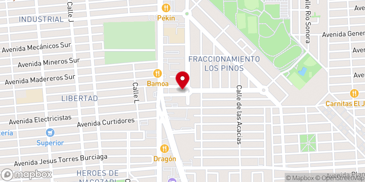 Map showing location of Parroquia San Francisco Javier