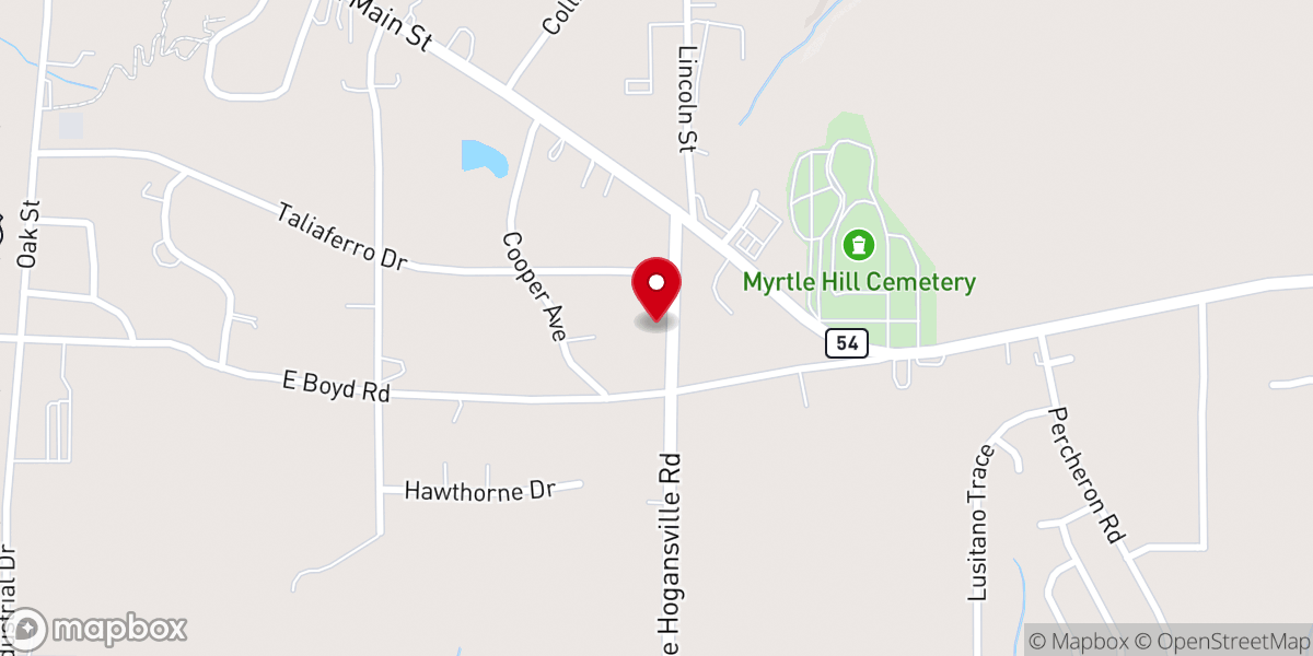 Map showing location of Hogansville Church of Christ