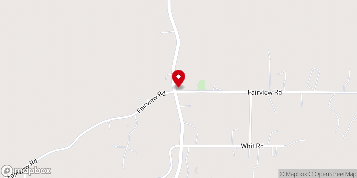 Map showing location of Fairview Presbyterian Church