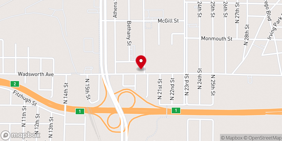 Map showing location of Bethesda Baptist Church