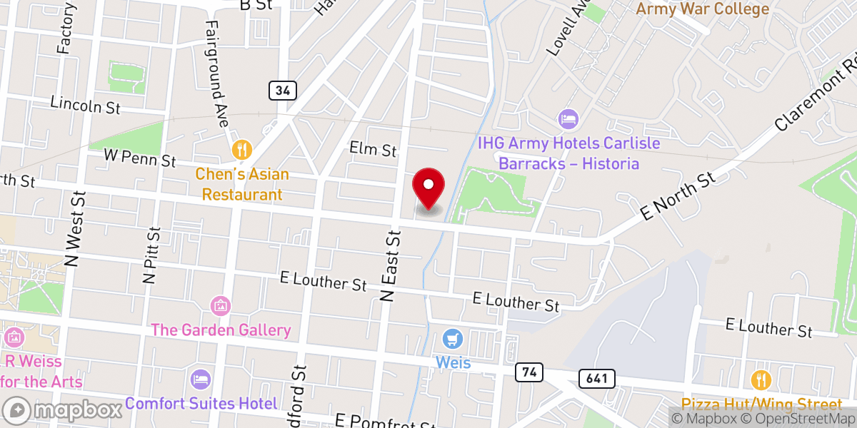 Map showing location of Carlisle Alliance Church