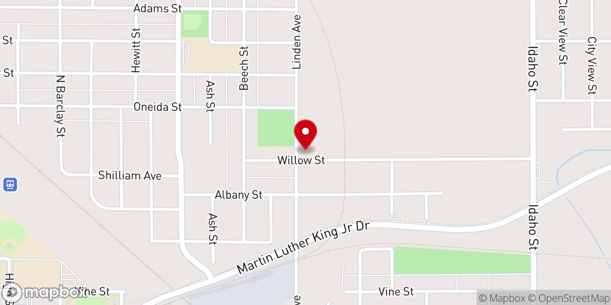 Map showing location of Corinthian Baptist Church