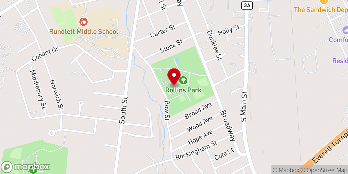 Map showing location of Rollins Park