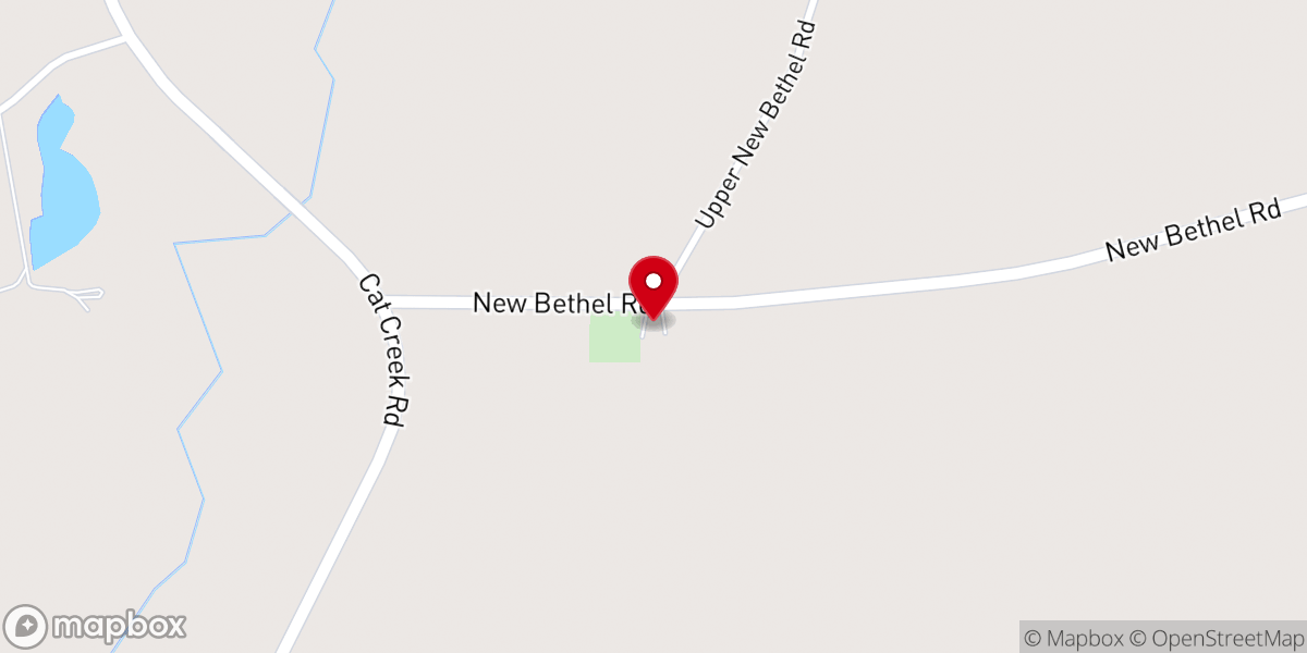 Map showing location of New Bethel Baptist Church
