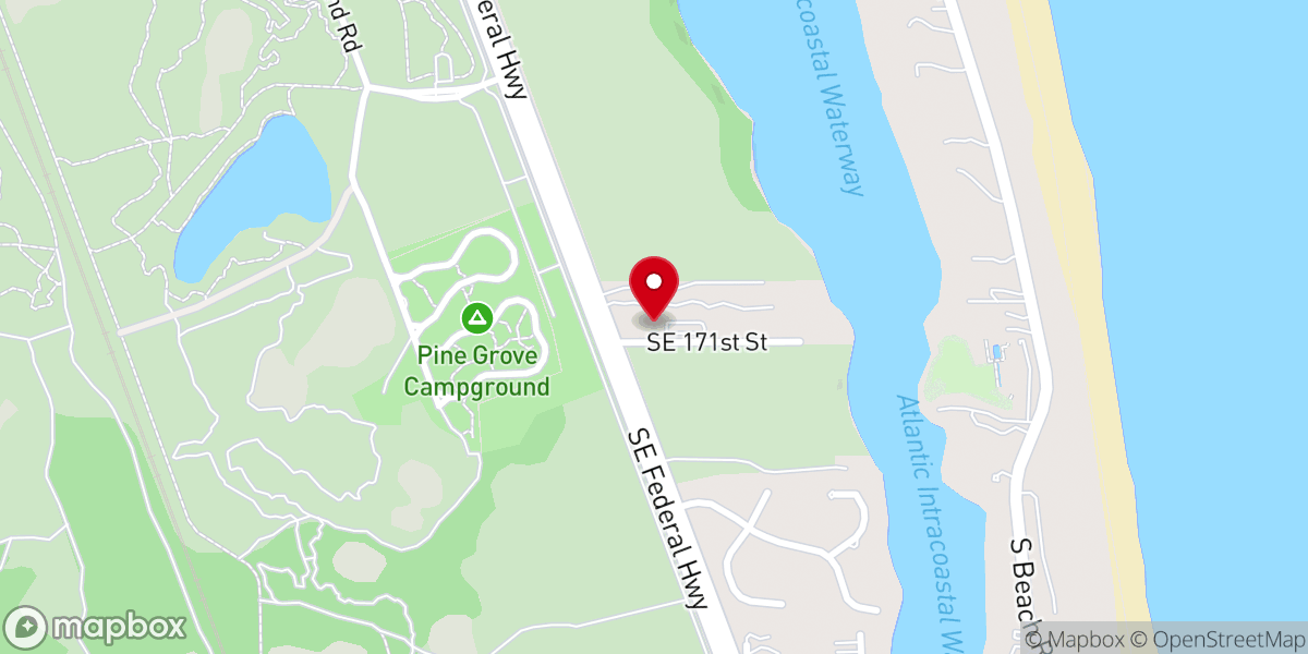 Map showing location of Jupiter-Tequesta Church of Christ