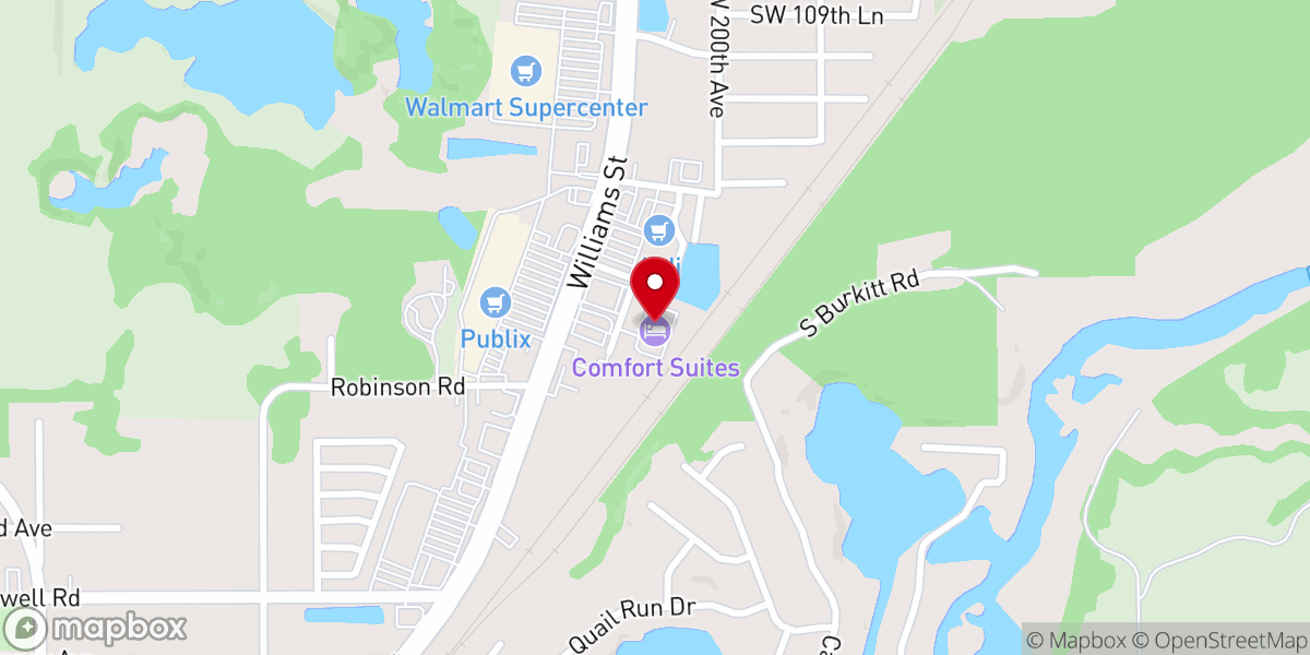 Map showing location of Comfort Suites Dunnellon near Rainbow Springs