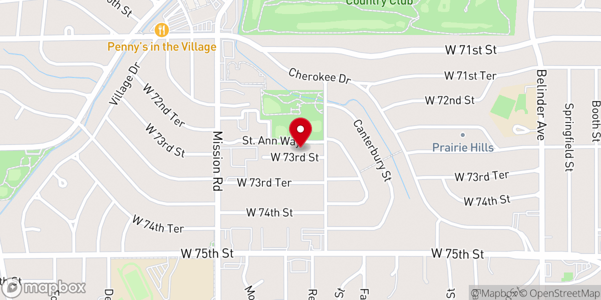 Map showing location of St Ann's Kansas Rectory