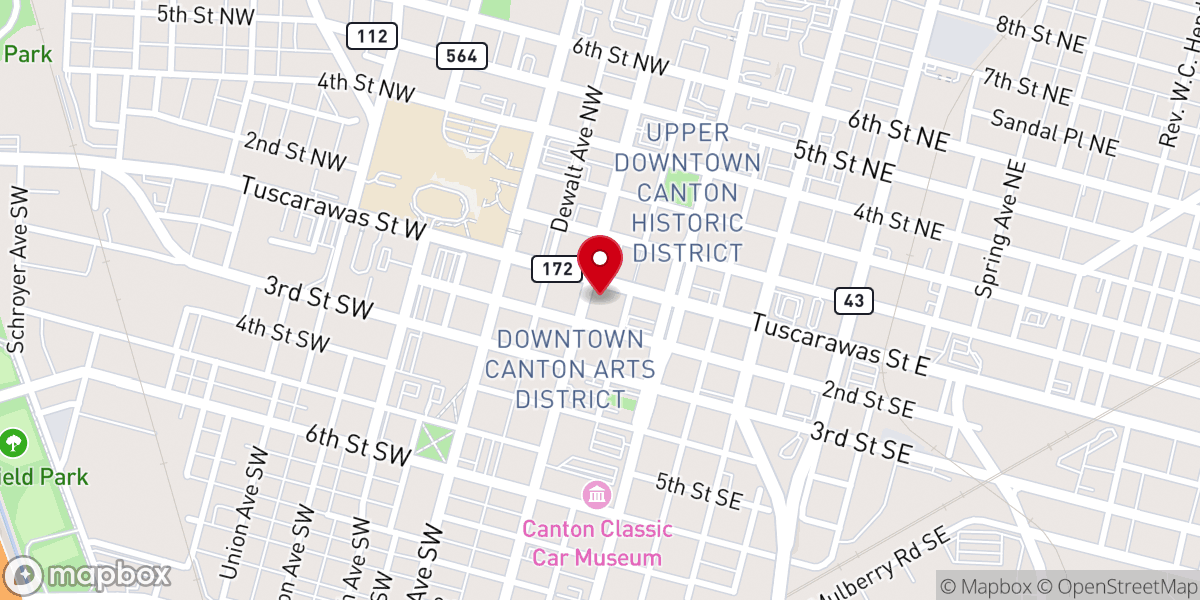 Map showing location of First Methodist Church